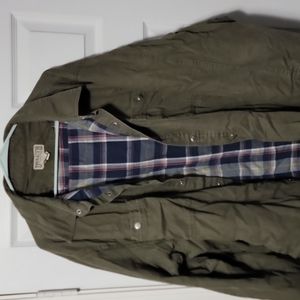 Green coat flannel lined